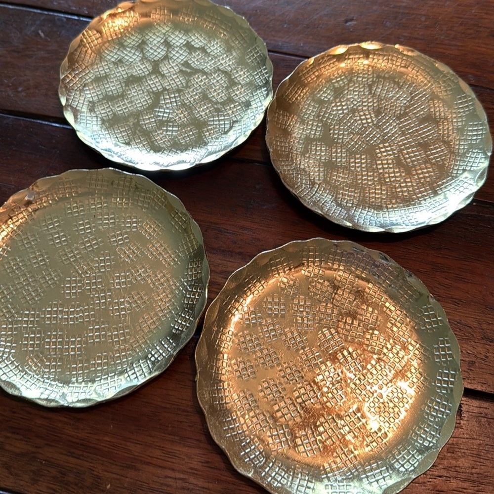 Gold Finish Coasters set of 4